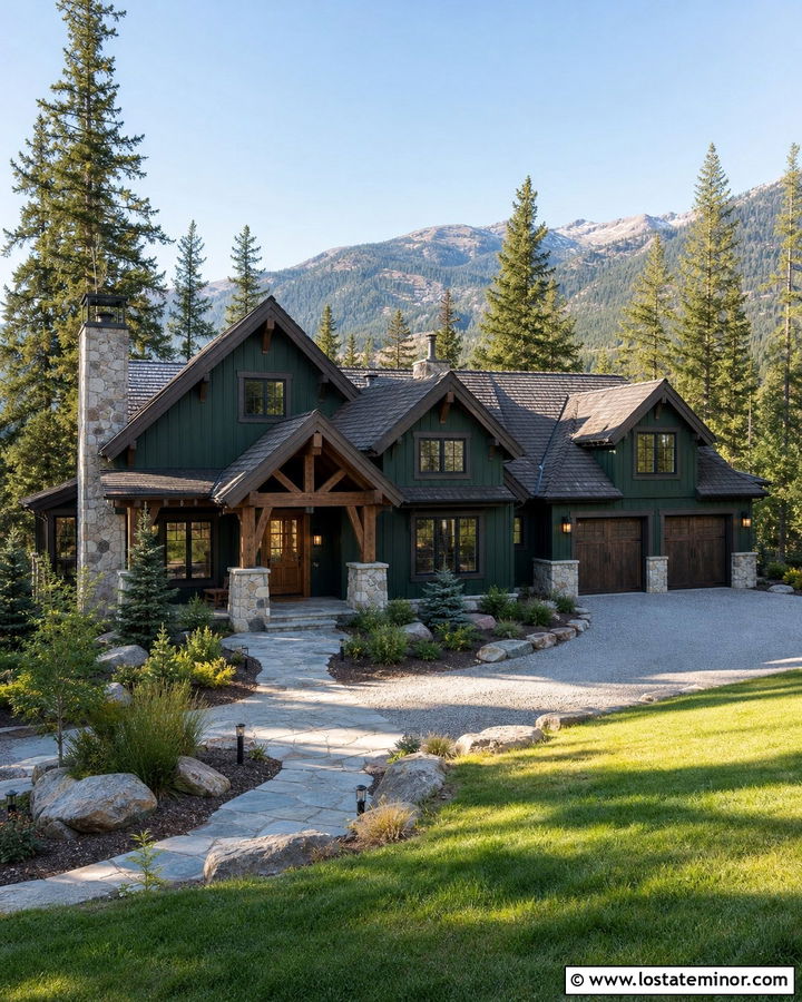 Hunter Green Mountain House With Dormers - 30 Hunter Green House Design With Dormers Ideas