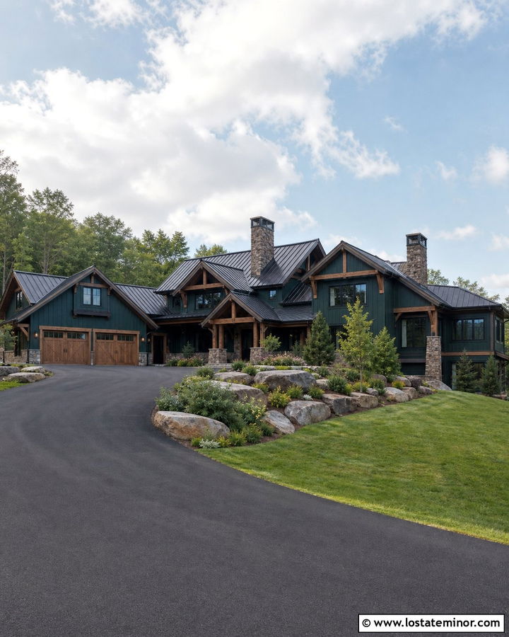 Hunter Green Mountain House With Double Chimneys - 30 Hunter Green House Design With Chimney Ideas