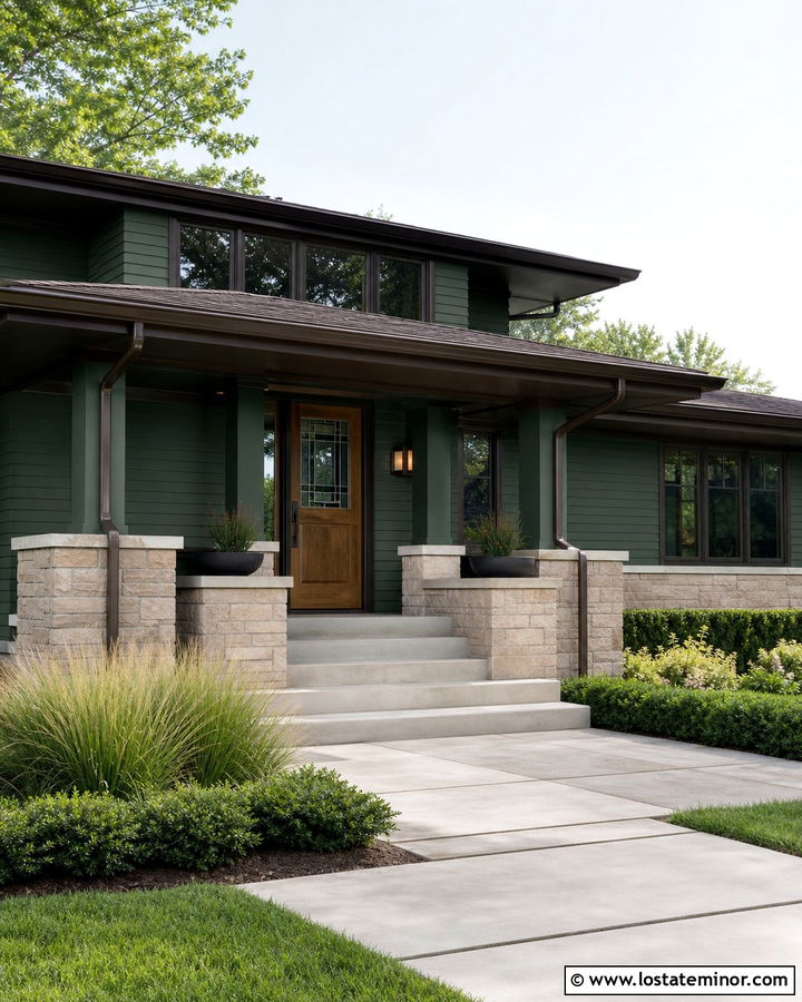 Hunter Green Prairie House With Oak Dutch Door - 30 Hunter Green House Design With Dutch Door Ideas