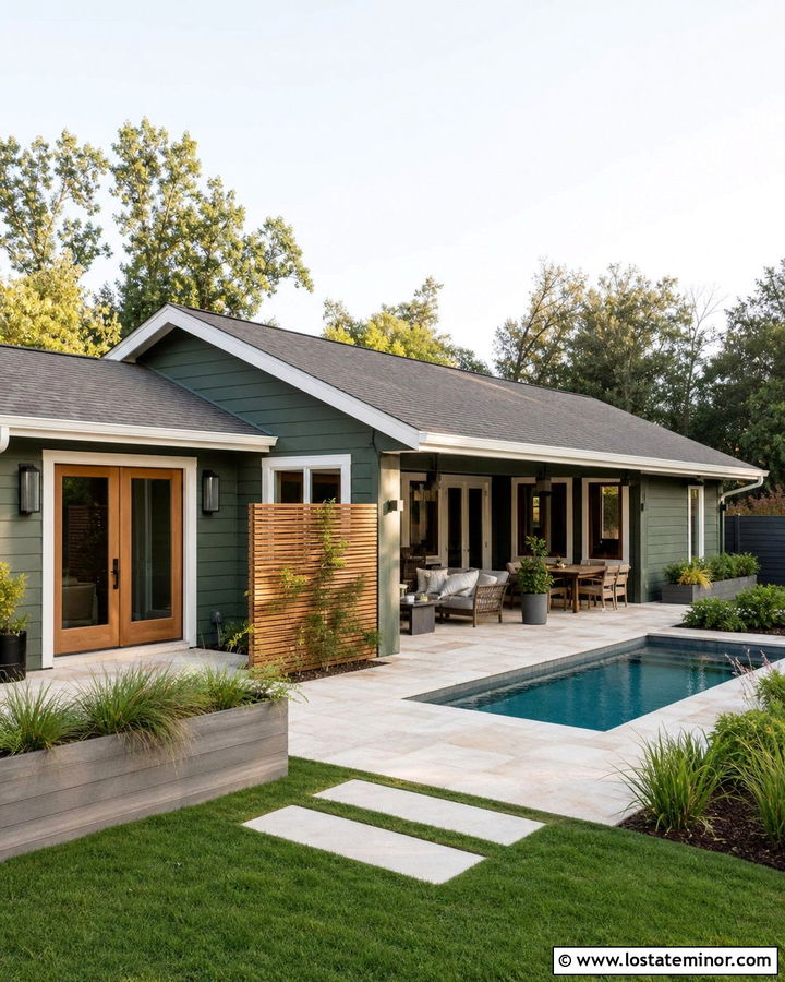 Hunter Green Ranch House With Plunge Pool - 30 Hunter Green House Design With Swimming Pool Ideas