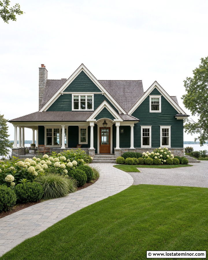 Hunter Green Shingle Siding - 30 Hunter Green House Design With Siding Ideas