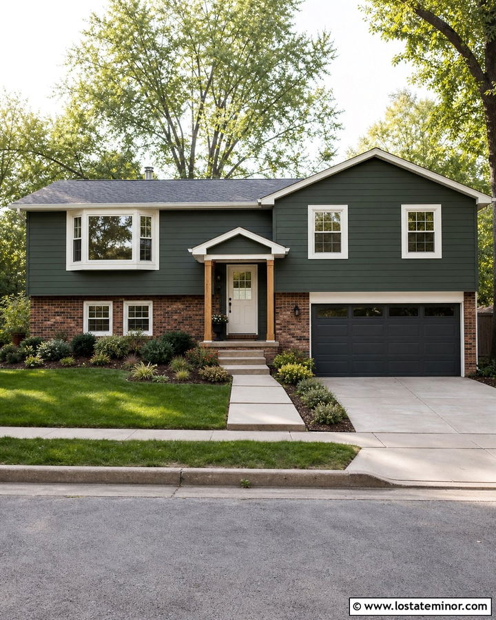 Hunter Green Split Level With White Dutch Door - 30 Hunter Green House Design With Dutch Door Ideas