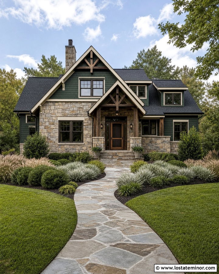 Hunter Green Stone House With Screen Door - 30 Hunter Green House Design With Screen Door Ideas