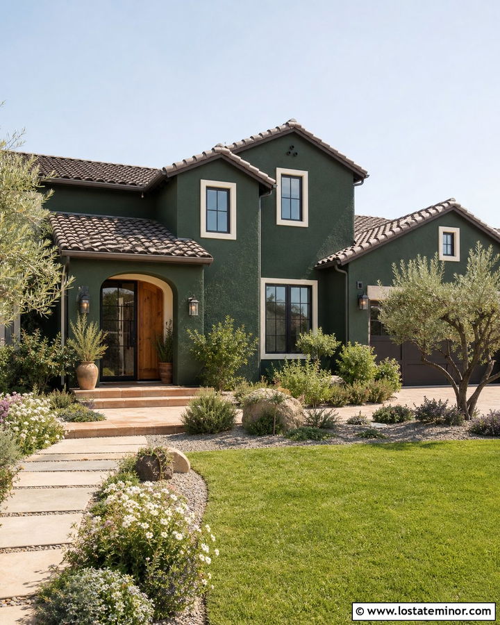 Hunter Green Stucco House With Screen Door - 30 Hunter Green House Design With Screen Door Ideas