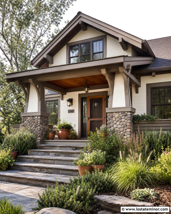 Ivory Lace Bungalow With Terracotta Screen Door - 30 Warm White House Design With Screen Door Ideas