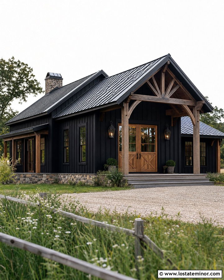 Jet Black Barn House With Double Dutch Doors - 30 Jet Black House Design With Dutch Door Ideas