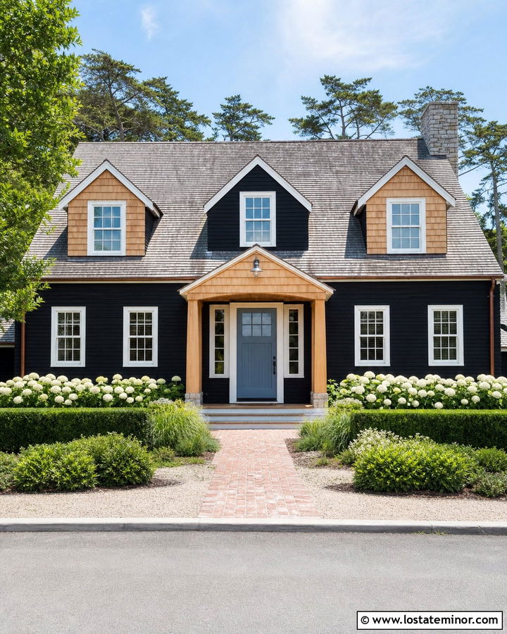 Jet Black Cape Cod With Cedar Shake Dormers - 30 Jet Black House Design With Cedar Shake Ideas