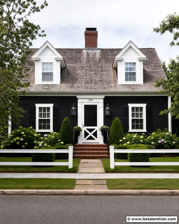 Jet Black Cape Cod With White Screen Door - 30 Jet Black House Design With Screen Door Ideas