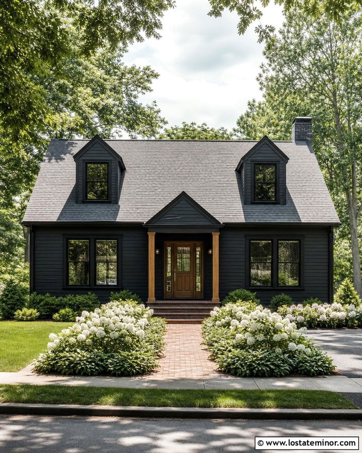 Jet Black Gable House With Horizontal Siding - 30 Jet Black House Design With Gables Ideas