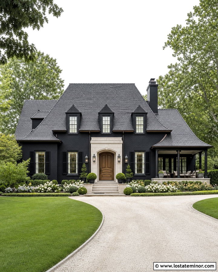 Jet Black House With Bonnet Roof - 30 Jet Black House Design With Roof Ideas