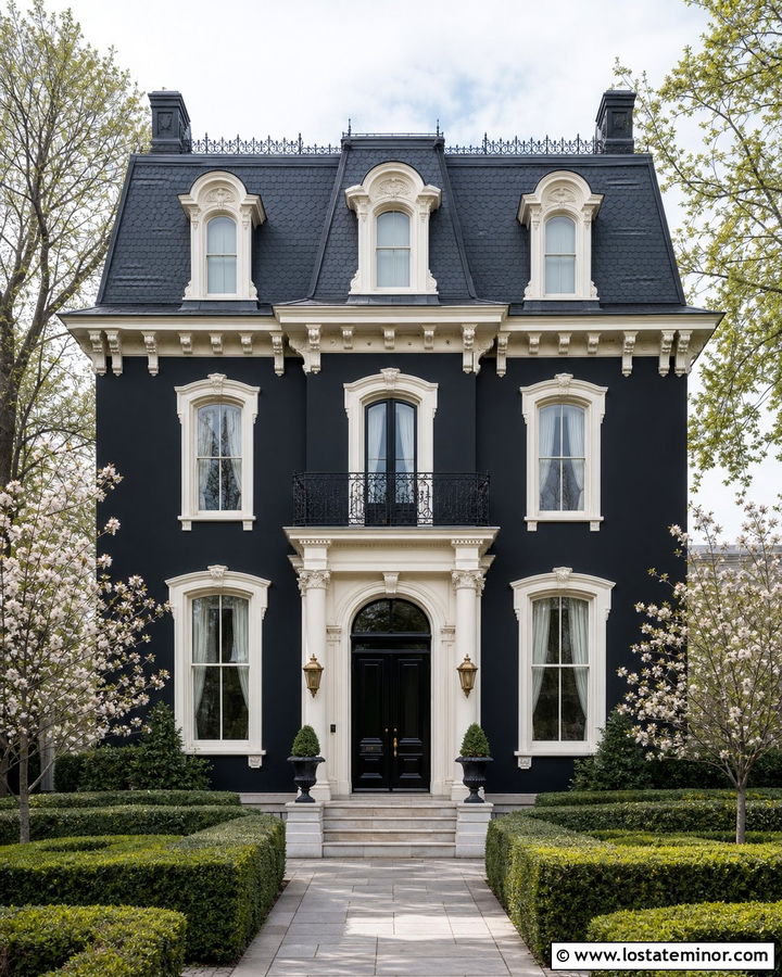 Jet Black House With Mansard Roof - 30 Jet Black House Design With Roof Ideas