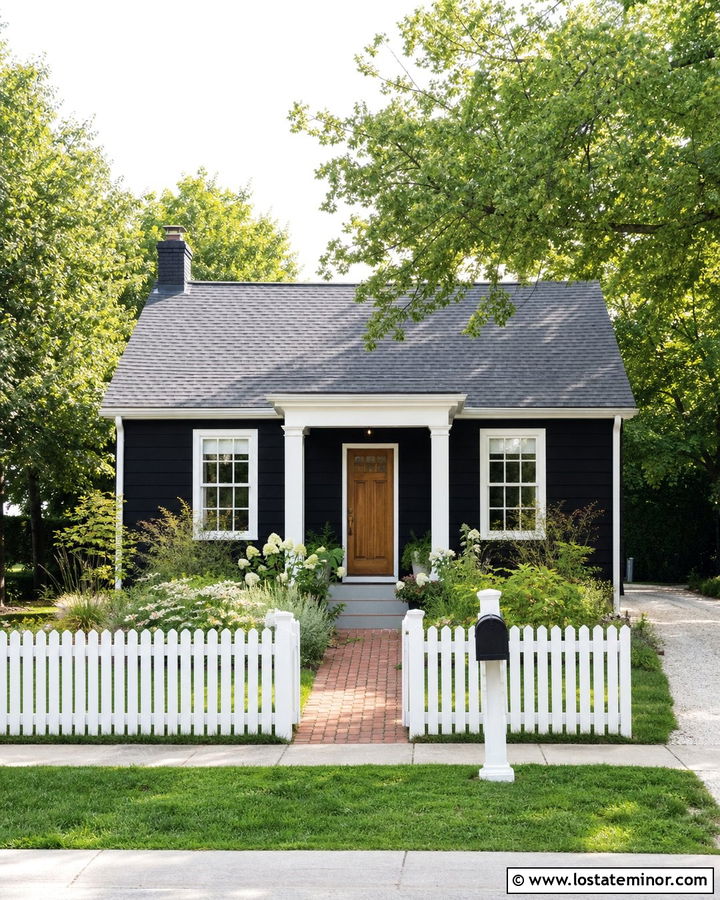 Jet Black House With Picket Fence Mailbox - 30 Jet Black House Design With Mailbox Ideas