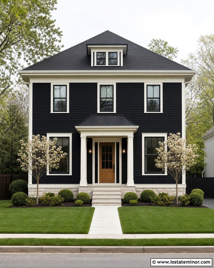 Jet Black House With Pyramid Roof - 30 Jet Black House Design With Roof Ideas