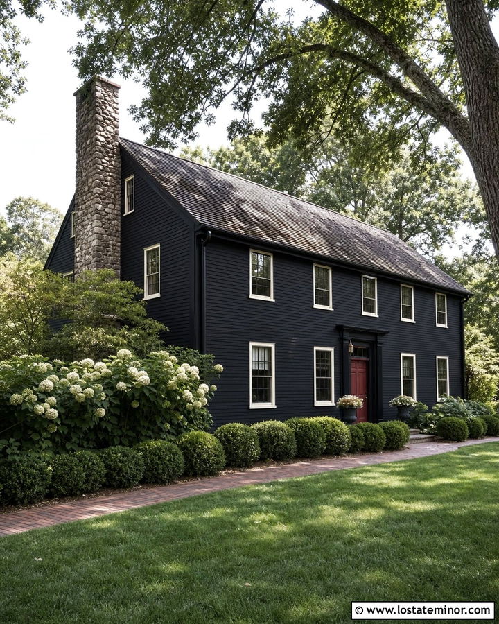 Jet Black House With Saltbox Roof - 30 Jet Black House Design With Roof Ideas