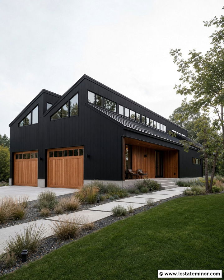 Jet Black House With Sawtooth Roof - 30 Jet Black House Design With Roof Ideas