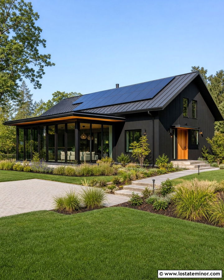 Jet Black House With Solar Sunroom - 30 Jet Black House Design With Sunroom Ideas