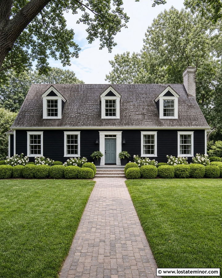 Jet Black House With Weathered Gray Roof - 30 Jet Black House Design With Roof Ideas