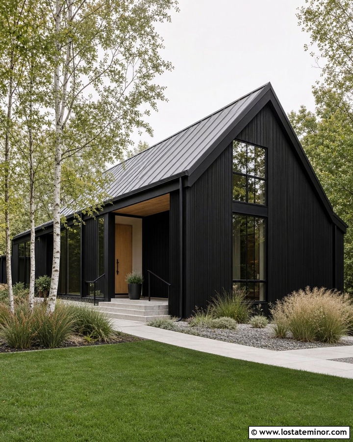Jet Black House With Zinc Roof - 30 Jet Black House Design With Roof Ideas