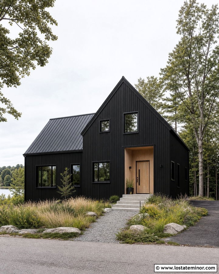 Jet Black Scandinavian Cottage Siding - 30 Jet Black House Design With Siding Ideas