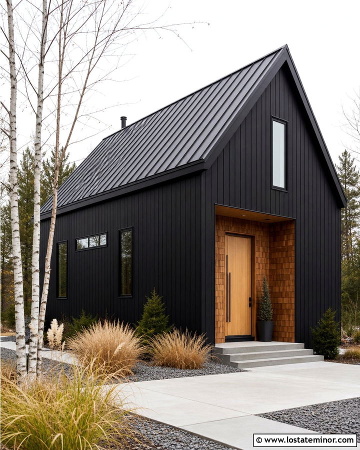 Jet Black Scandinavian House With Cedar Shake Panels - 30 Jet Black House Design With Cedar Shake Ideas
