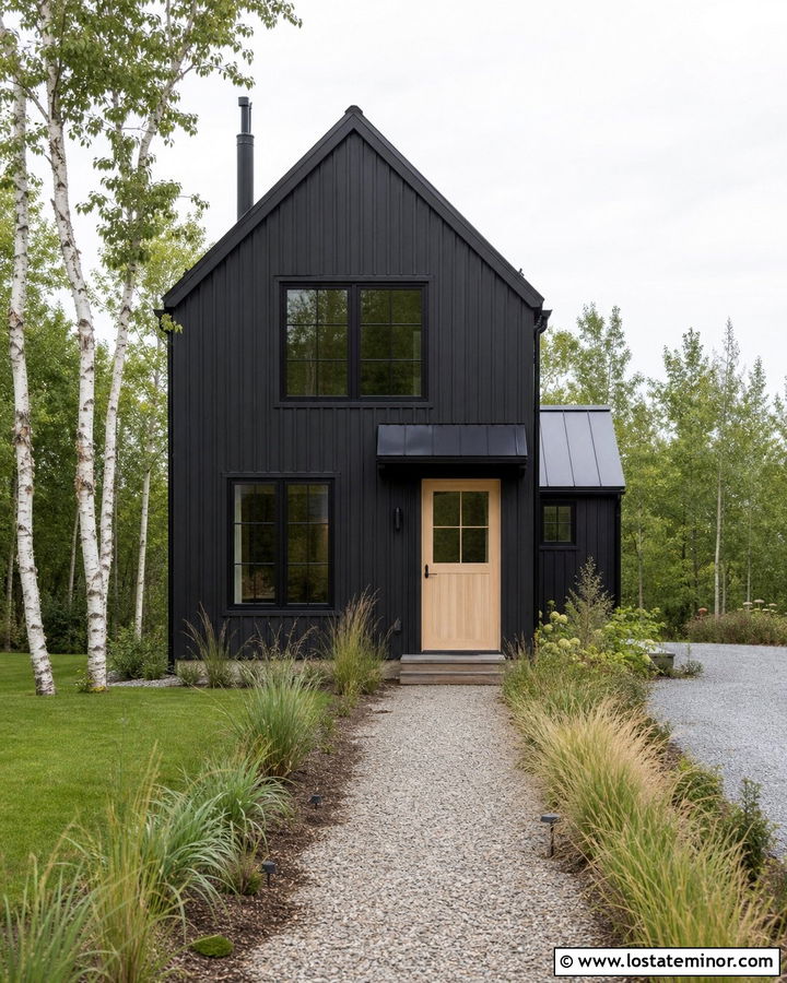 Jet Black Scandinavian House With Pale Oak Dutch Door - 30 Jet Black House Design With Dutch Door Ideas