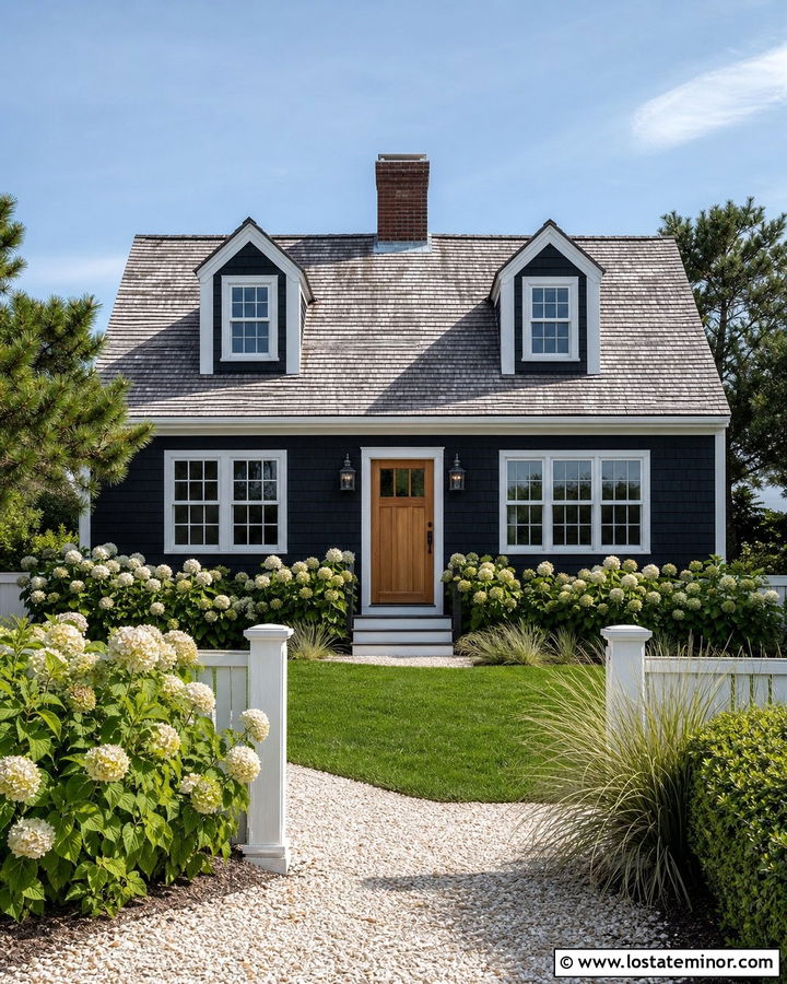 Jet Black Shingle Cape Cod With Dormers - 30 Jet Black House Design With Shingles Ideas