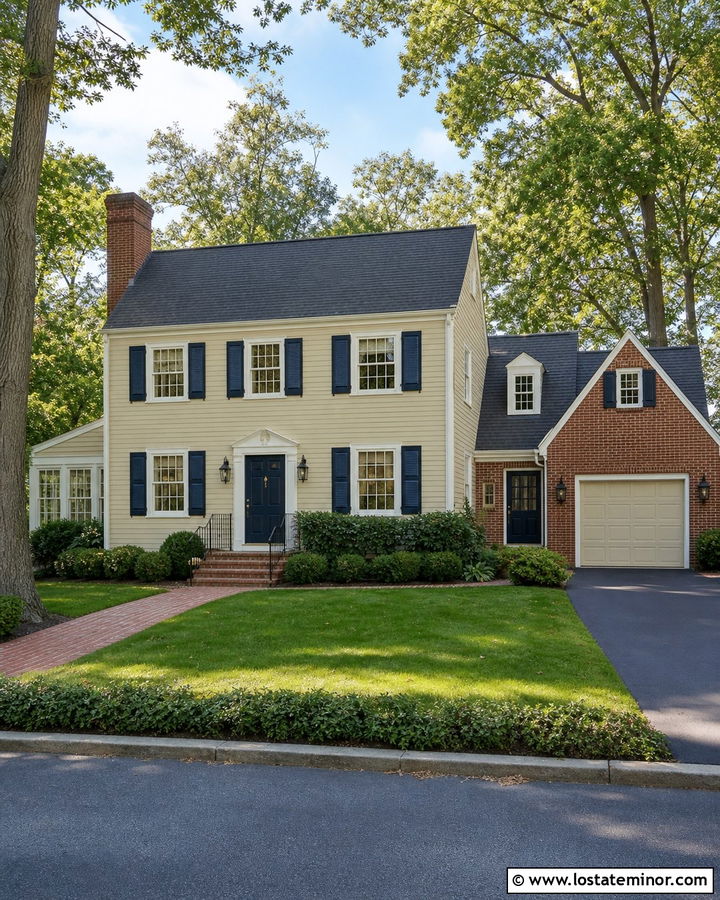 Light Beige House With Red Brick Accents - 30 Beige House Design With Brick Accents Ideas