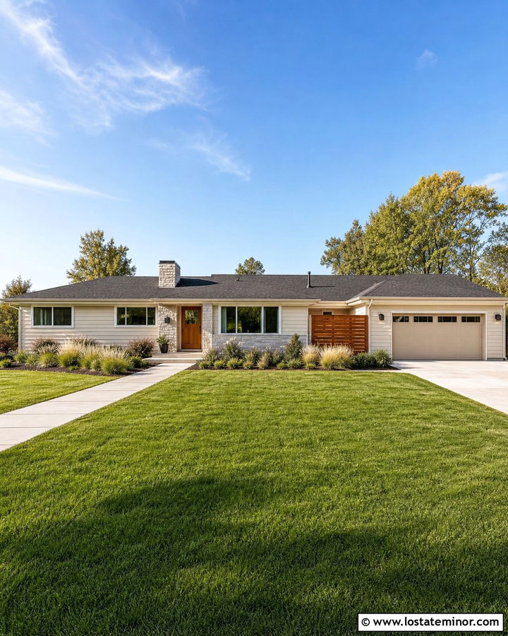 Light Beige Siding On A Ranch House - 30 Beige House Design With Siding Ideas