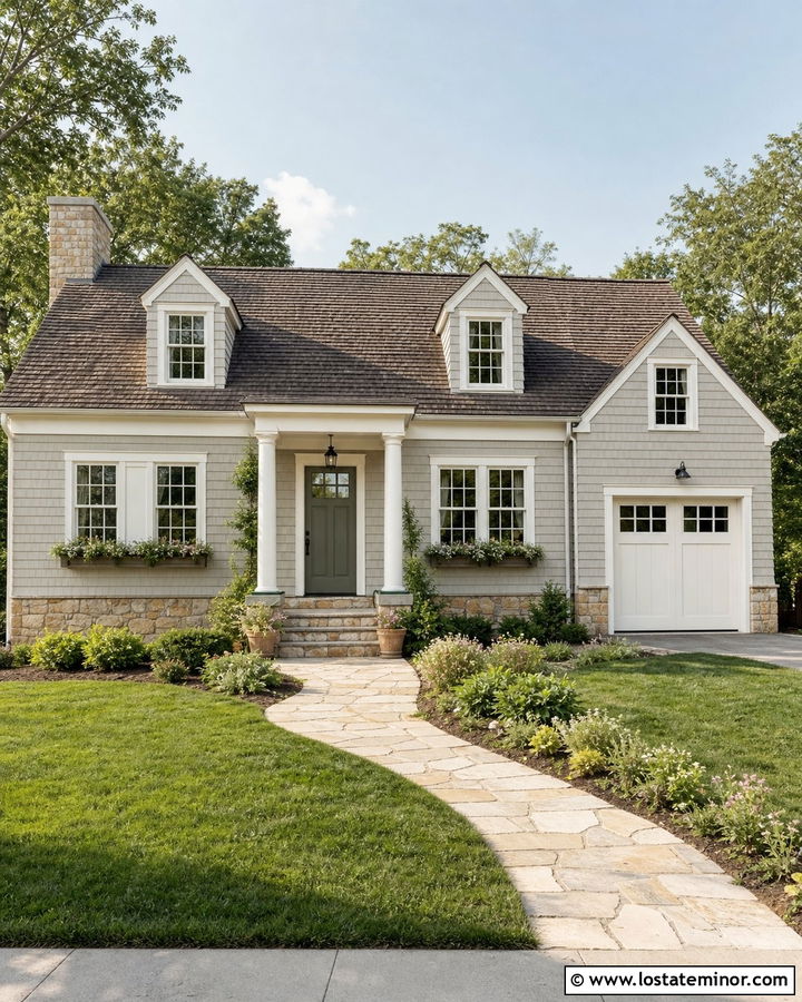 Light Gray House With Cream Trim - 30 Light Grey House Design With Trim Ideas