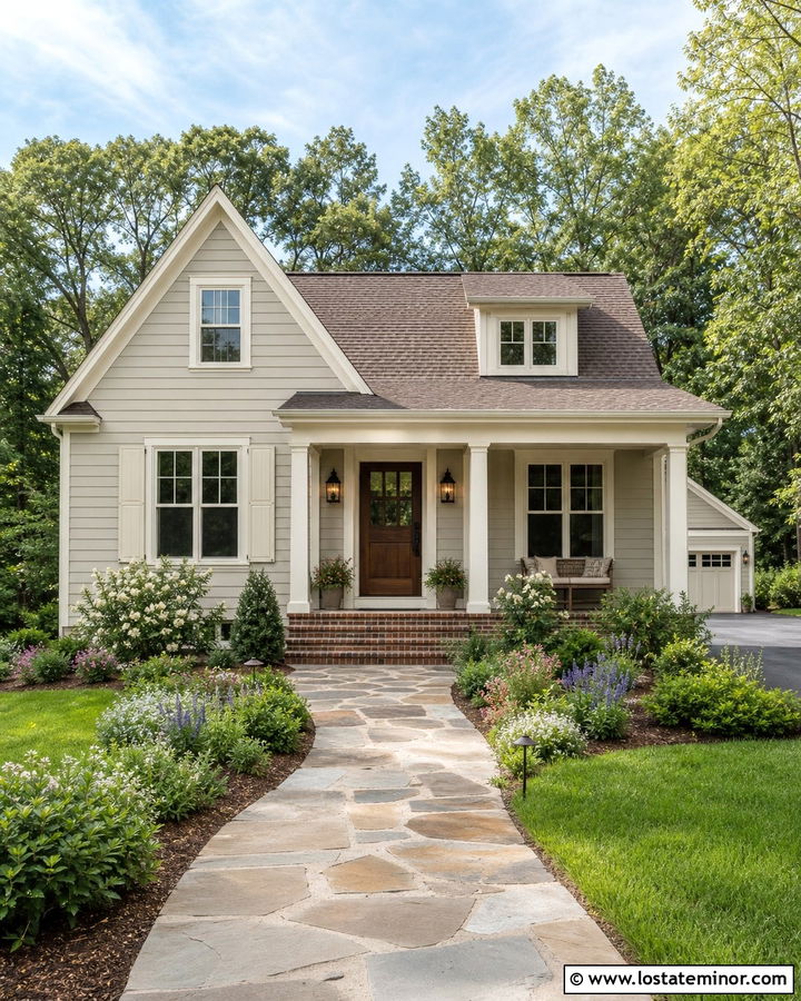 Light Gray House With Cream Trim - 30 Light Grey House Design With Accents Ideas