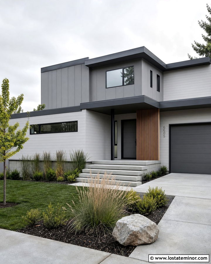 Light Gray House With Monochrome Gray Accents - 30 Light Grey House Design With Accents Ideas