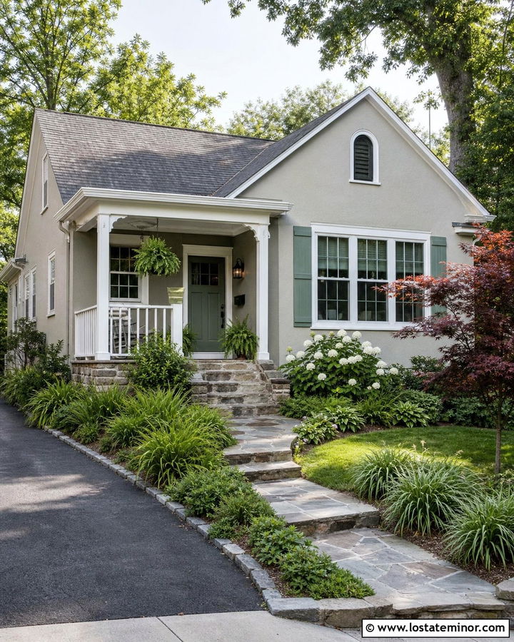 Light Gray House With Sage Green Accents - 30 Light Grey House Design With Accents Ideas