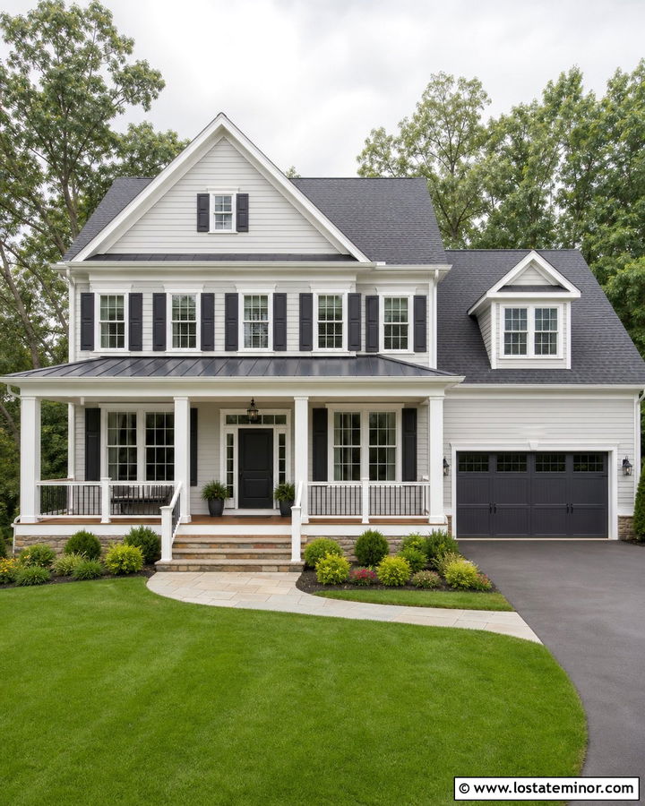 Light Gray House With Two Tone Trim - 30 Light Grey House Design With Trim Ideas