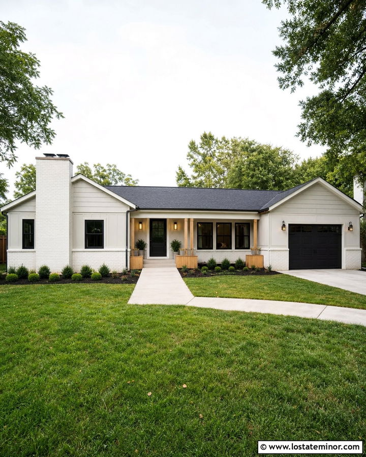 Light Gray House With Whitewashed Brick - 30 Light Grey House Design With Accents Ideas