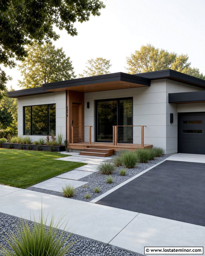 Light Gray Modern House With Deck - 30 Light Grey House Design With Deck Ideas