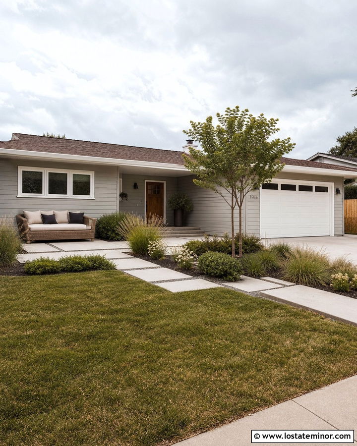 Light Gray Ranch House With Wicker Daybed - 30 Light Grey House Design With Daybed Ideas