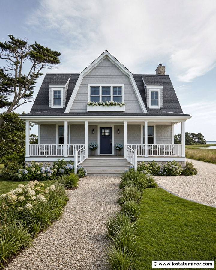 Light Gray Shingle Siding House With Deck - 30 Light Grey House Design With Deck Ideas