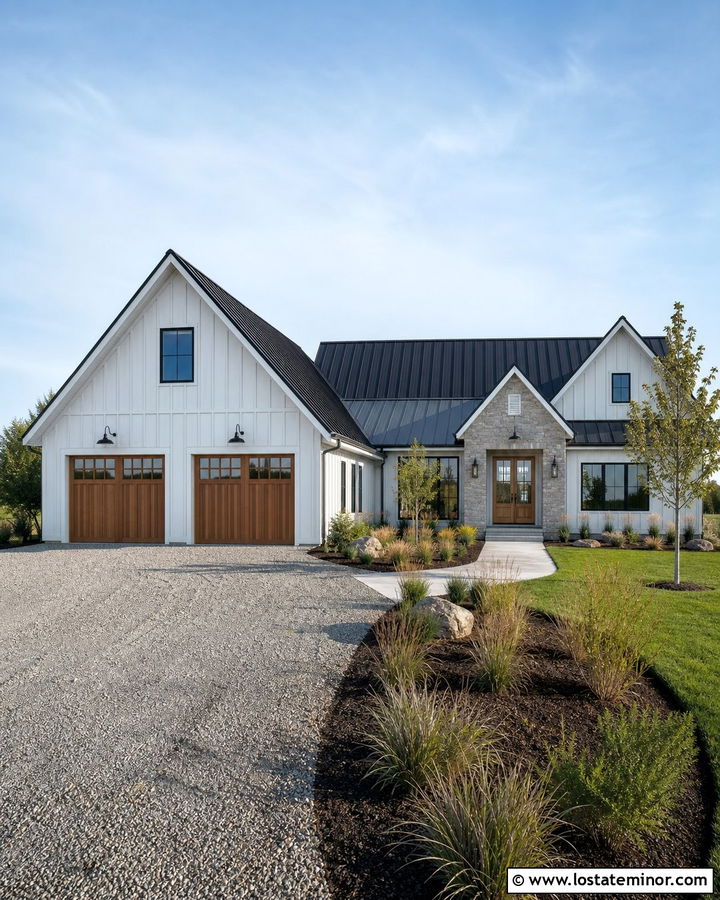 Light Grey Barn House With Large Gables - 30 Light Grey House Design With Gables Ideas