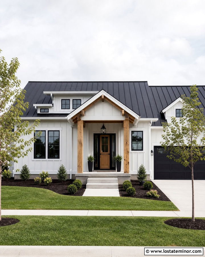 Light Grey Board And Batten House With Retractable Screen Door - 30 Light Grey House Design With Screen Door Ideas