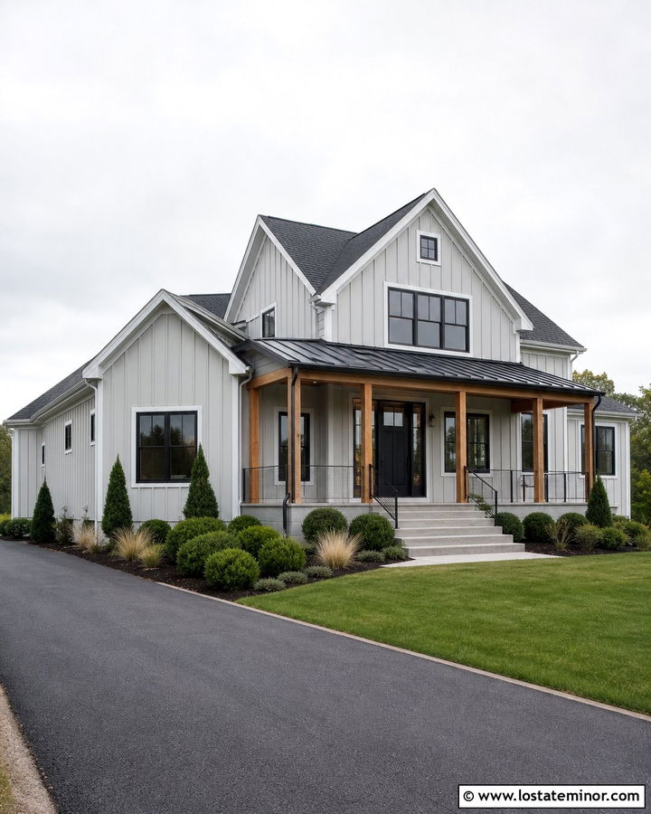 Light Grey Board And Batten Siding - 30 Light Grey House Design With Siding Ideas