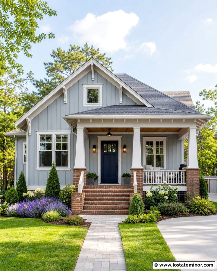 Light Grey Board and Batten Bungalow - 30 Light Grey House Design With Board and Batten Ideas