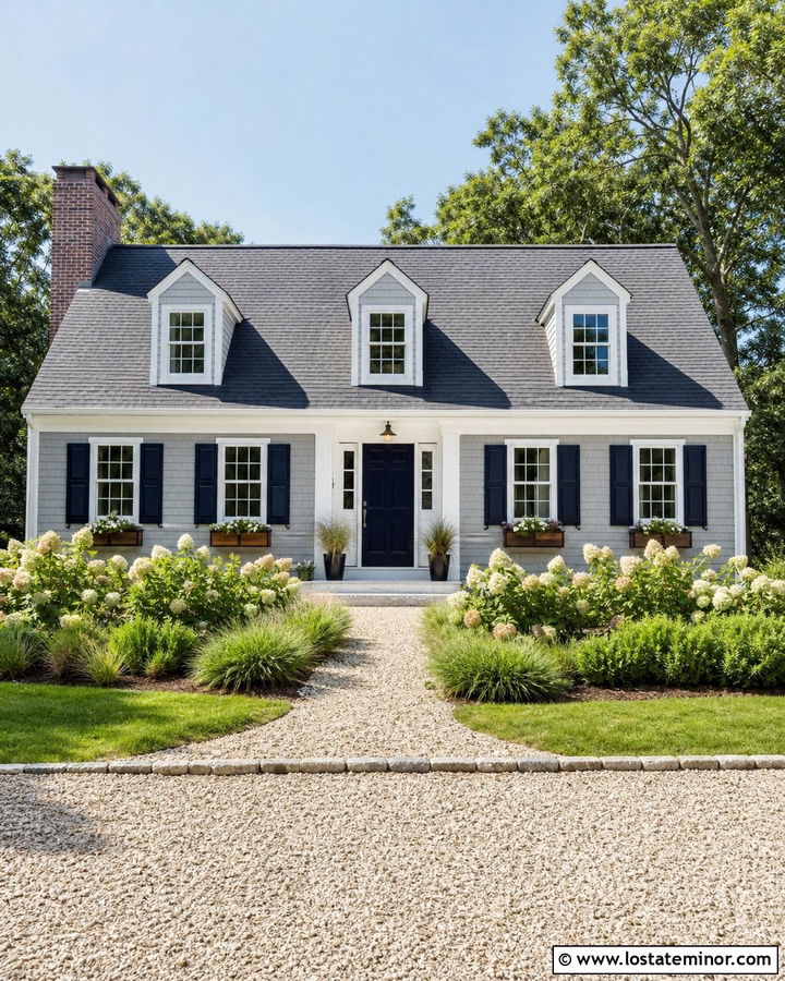 Light Grey Cape Cod With Nautical Lights - 30 Light Grey House Design With Light Fixtures Ideas