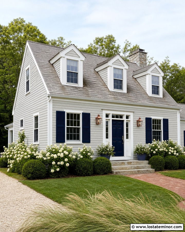Light Grey Cape Cod With Weathered Cedar Shingles - 30 Light Grey House Design With Shingles Ideas