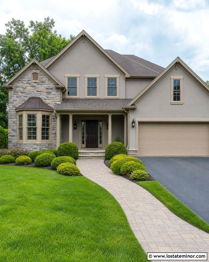 Light Grey House With Beige Window Frames - 30 Light Grey House Design With Window Frames Ideas