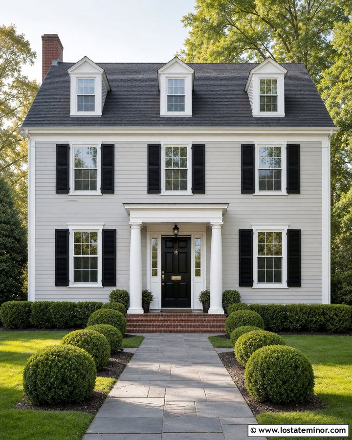 Light Grey House With Black Front Door - 30 Light Grey House Design With Front Door Ideas