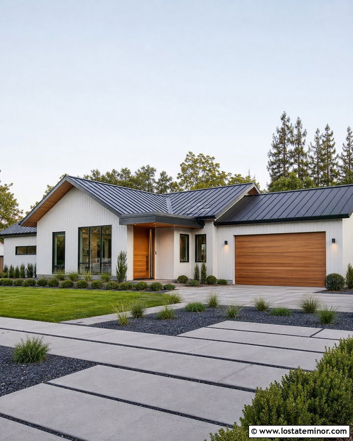 Light Grey House With Black Metal Roof - 30 Light Grey House Design With Roof Ideas