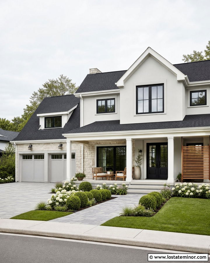 Light Grey House With Black Roof Shingles - 30 Light Grey House Design With Shingles Ideas