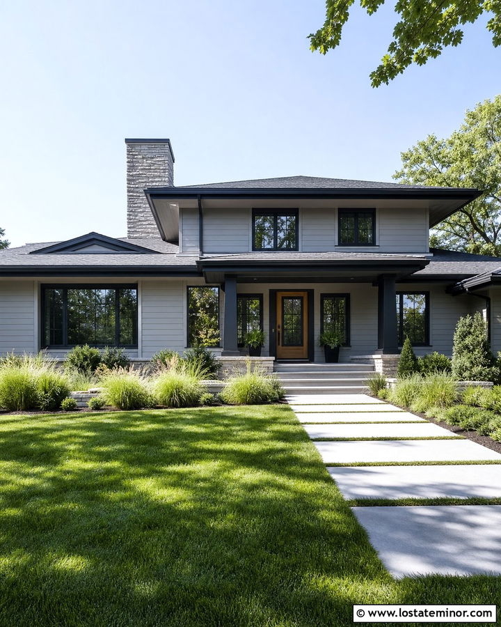 Light Grey House With Black Trim Storm Door - 30 Light Grey House Design With Storm Door Ideas