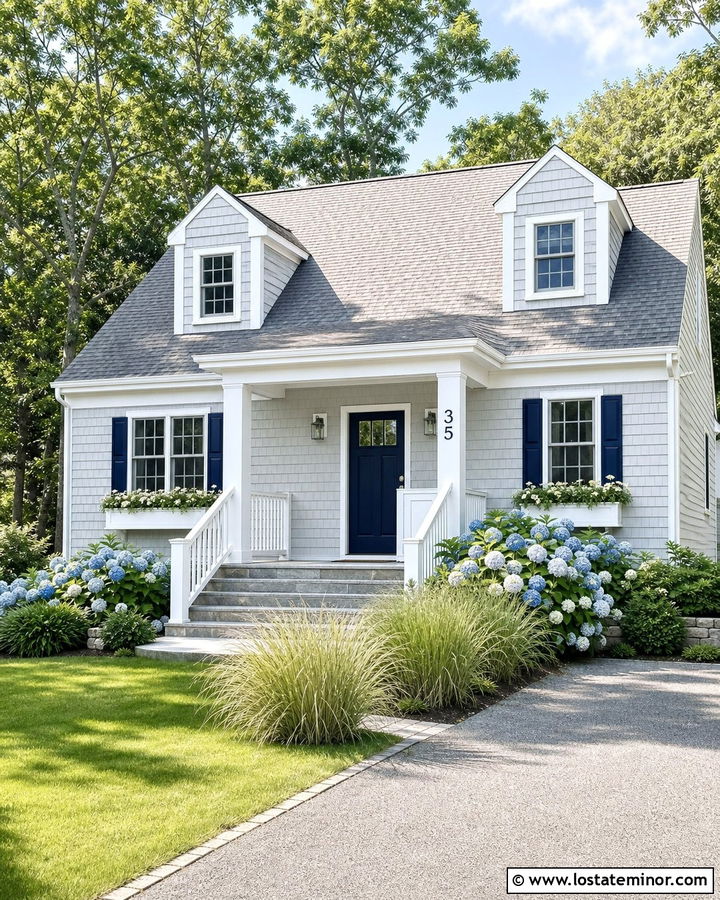 Light Grey House With Blue House Numbers - 30 Light Grey House Design With House Numbers Ideas