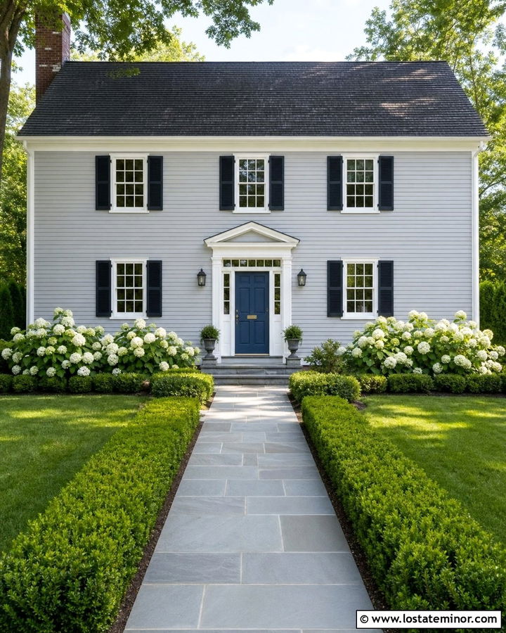 Light Grey House With Bluestone Walkway - 30 Light Grey House Design With Walkway Ideas